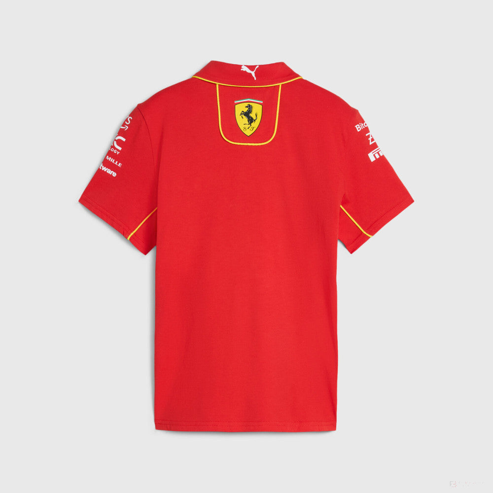 Ferrari tričko s golierom, Puma, tímové, detské, červená, 2024 - FansBRANDS®