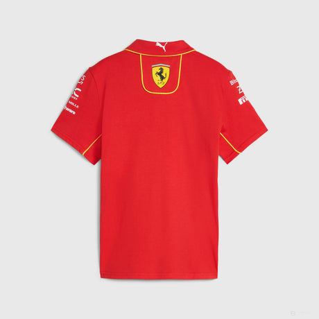 Ferrari tričko s golierom, Puma, tímové, detské, červená, 2024 - FansBRANDS®