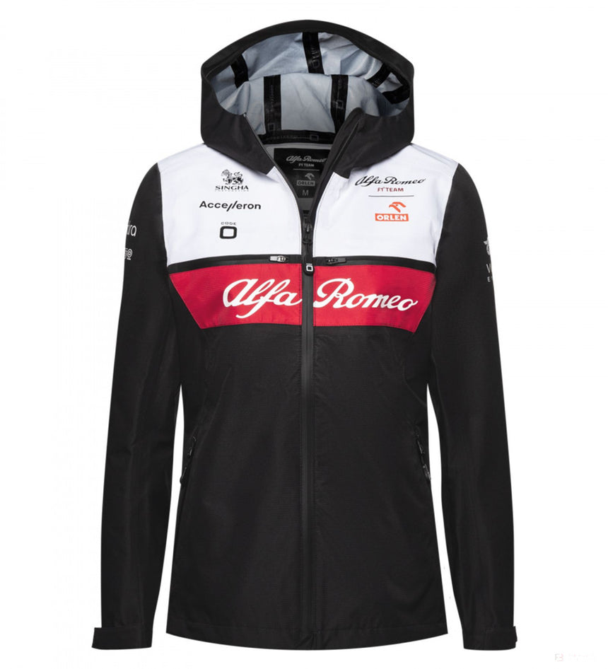 Dámska tímová bunda do dažďa Alfa Romeo, čierna, 2022 - FansBRANDS®