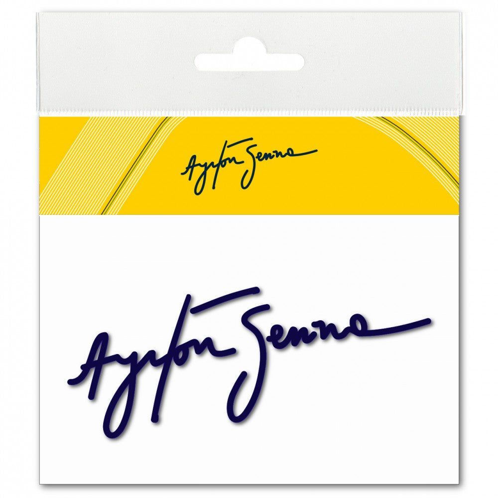 Nálepka Ayrton Senna, podpis, biela, 2015