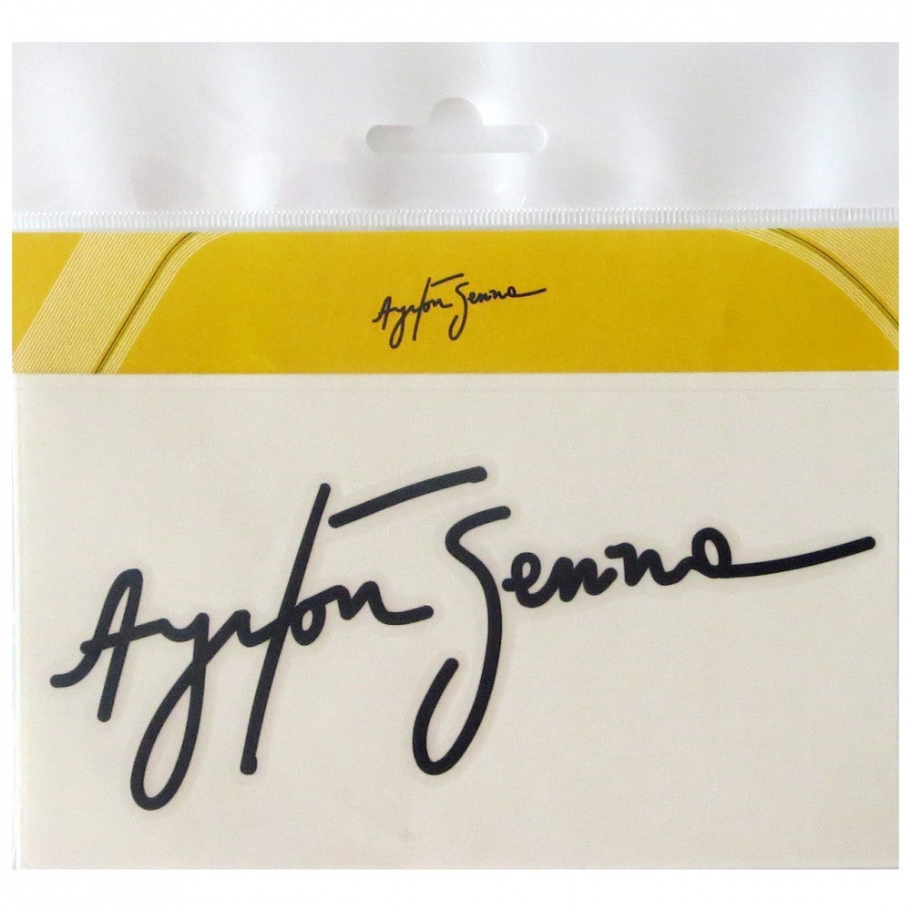 Nálepka Ayrton Senna, podpis, čierna, 2015