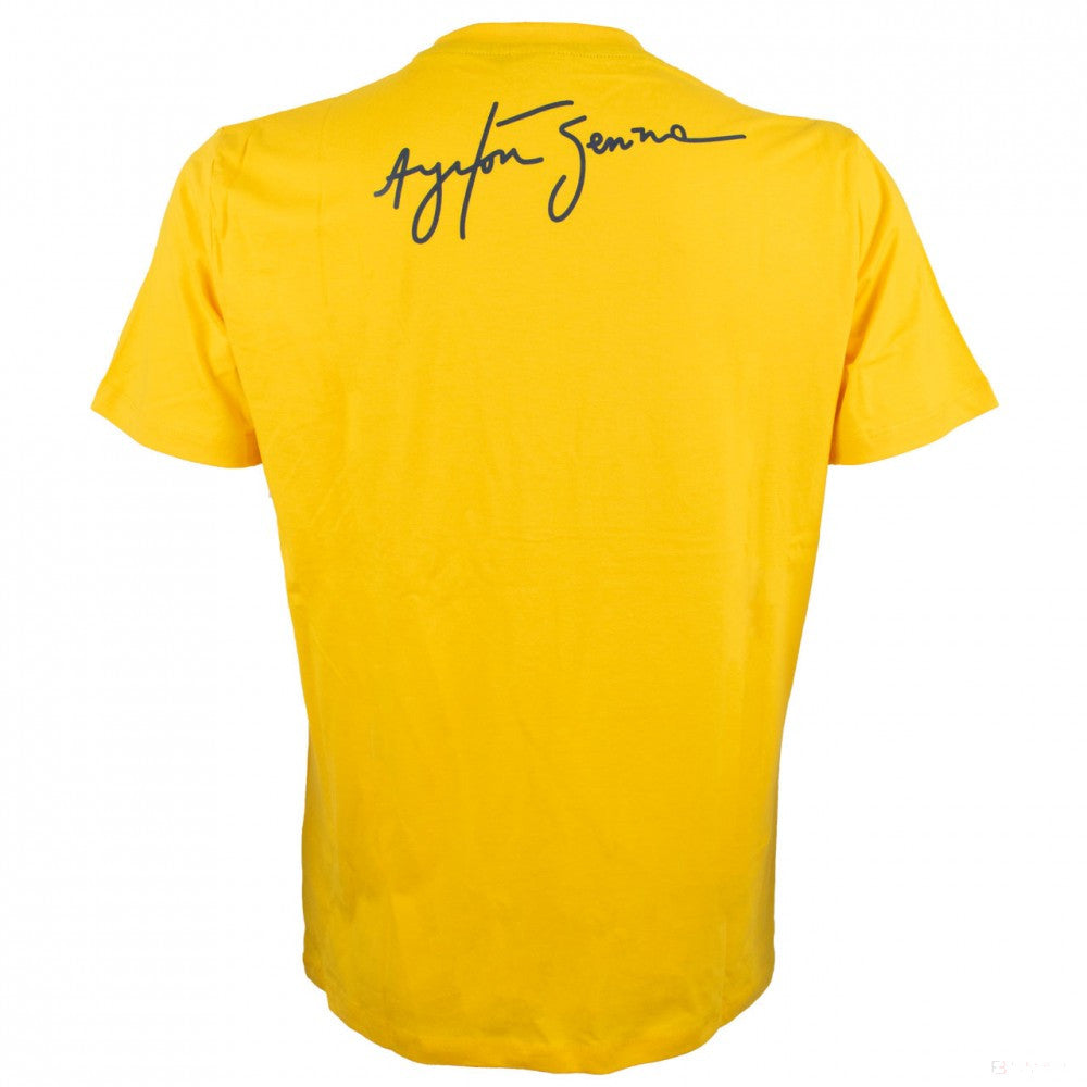 Tričko Ayrton Senna, Signaure, žlté, 2018