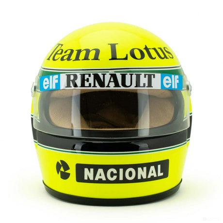 Mini prilba Ayrton Senna, mierka 1:2, žltá, 1985