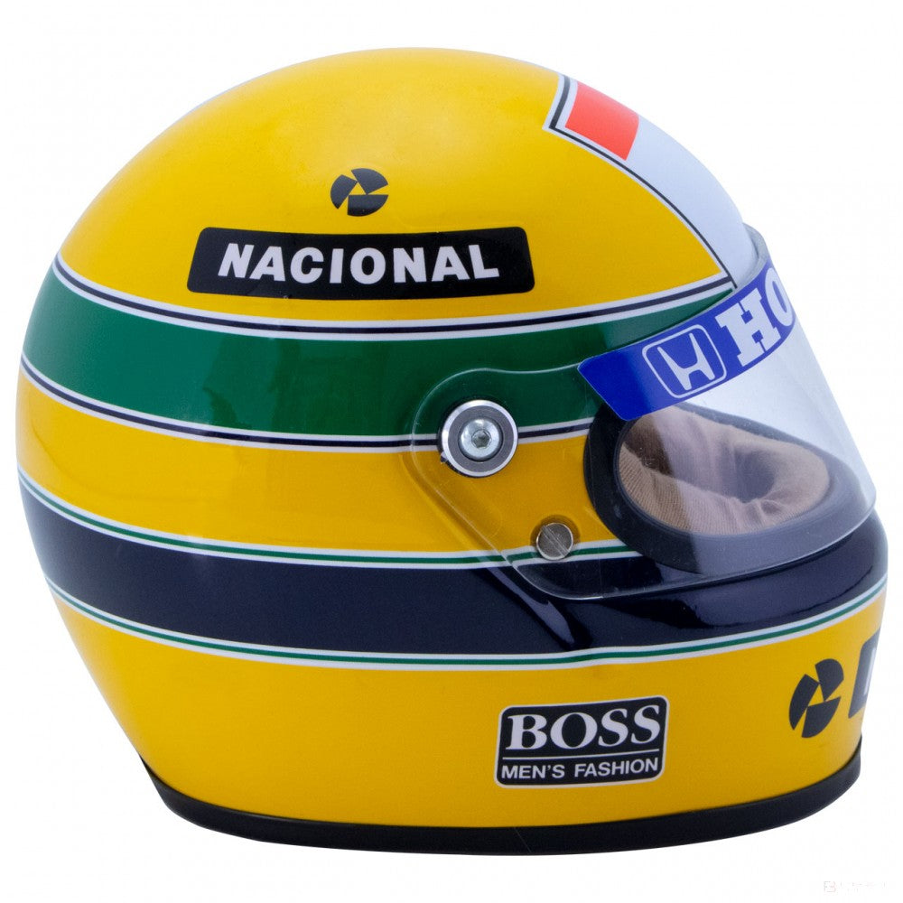 Mini prilba Ayrton Senna 1988, mierka 1:2, žltá, 2020 - FansBRANDS®