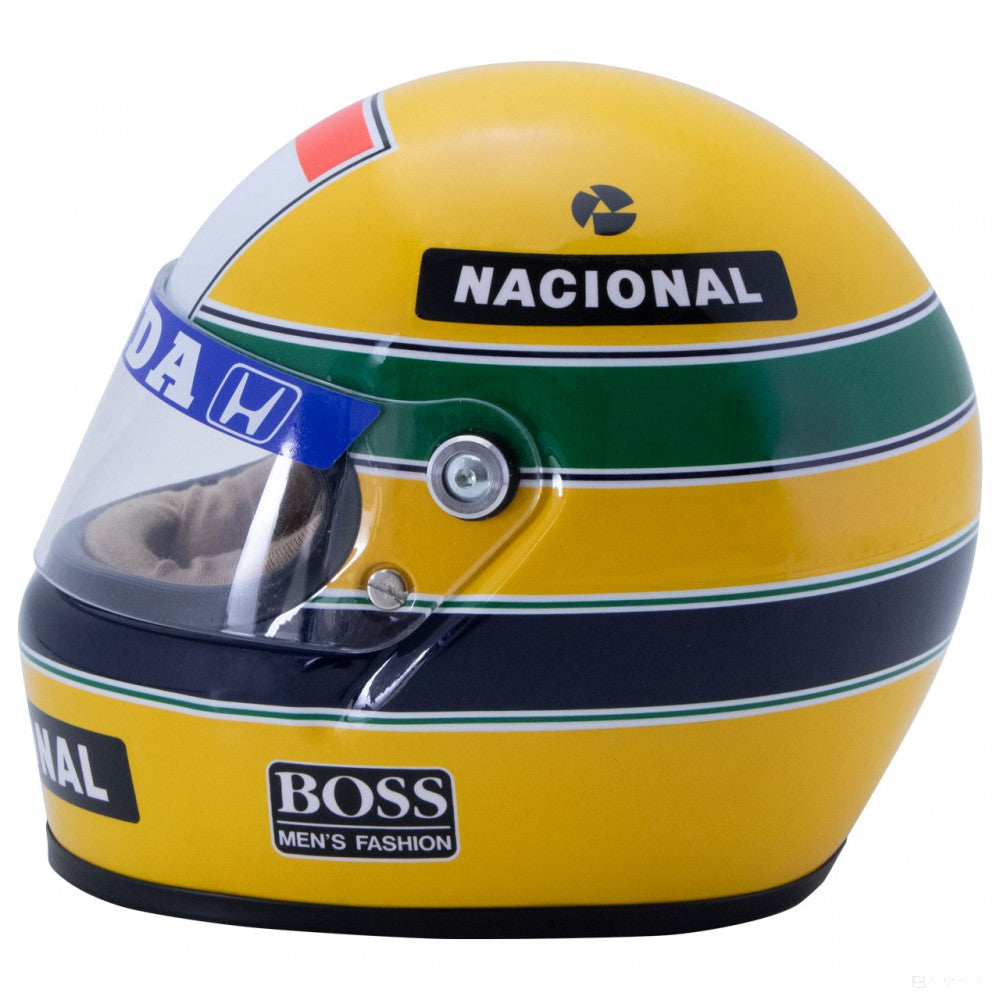 Mini prilba Ayrton Senna 1988, mierka 1:2, žltá, 2020