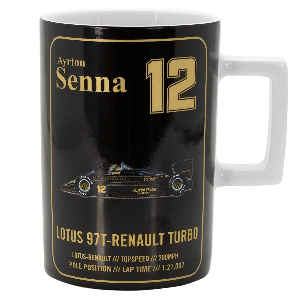 Hrnček Ayrton Senna, Team Lotus, 300 ml, čierny, 2017 - FansBRANDS®