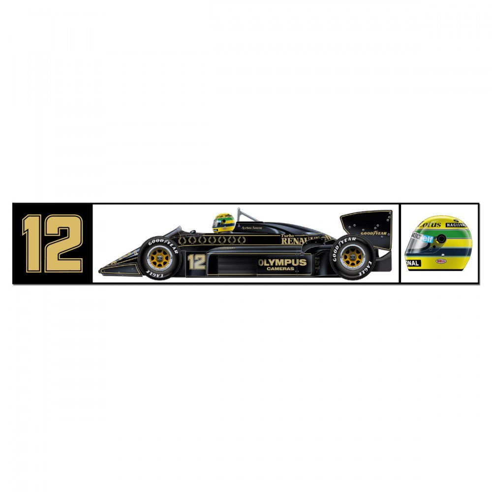 Nálepka Ayrton Senna, Nálepka Team Lotus, čierna, 2018