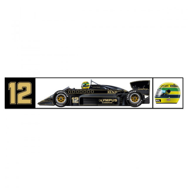 Nálepka Ayrton Senna, Nálepka Team Lotus, čierna, 2018 - FansBRANDS®
