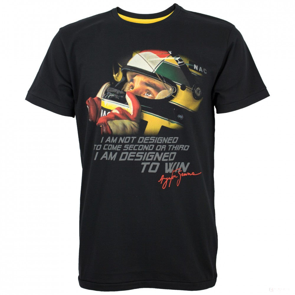 Tričko Ayrton Senna, navrhnuté tak, aby vyhralo, čierne, 2018