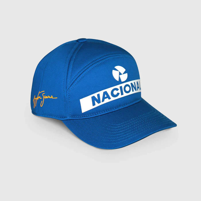 Ayrton Senna čiapka, Nacional, vintage, vypraná, modrá