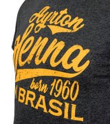Tričko Ayrton Senna, narodený v Rasil, sivá, 2018