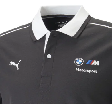 BMW MMS T-Shirt mit Kragen, Puma, Schwarz