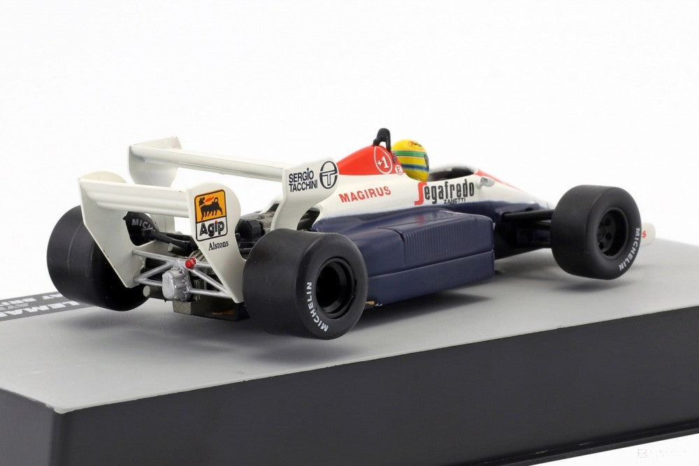 Ayrton Senna Model auta, Toleman TG184 British GP 1984, mierka 1:43, biela, 2019