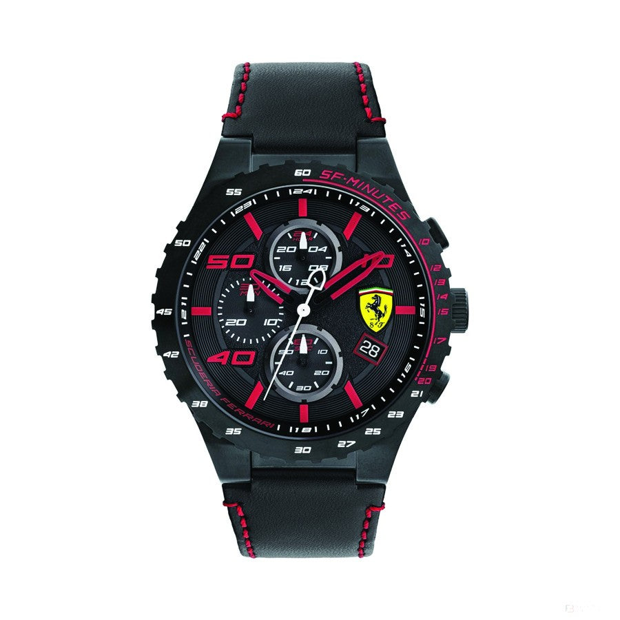 Ferrari hodinky, špeciálne pánske EVO Chrono, čierno-červené, 2019
