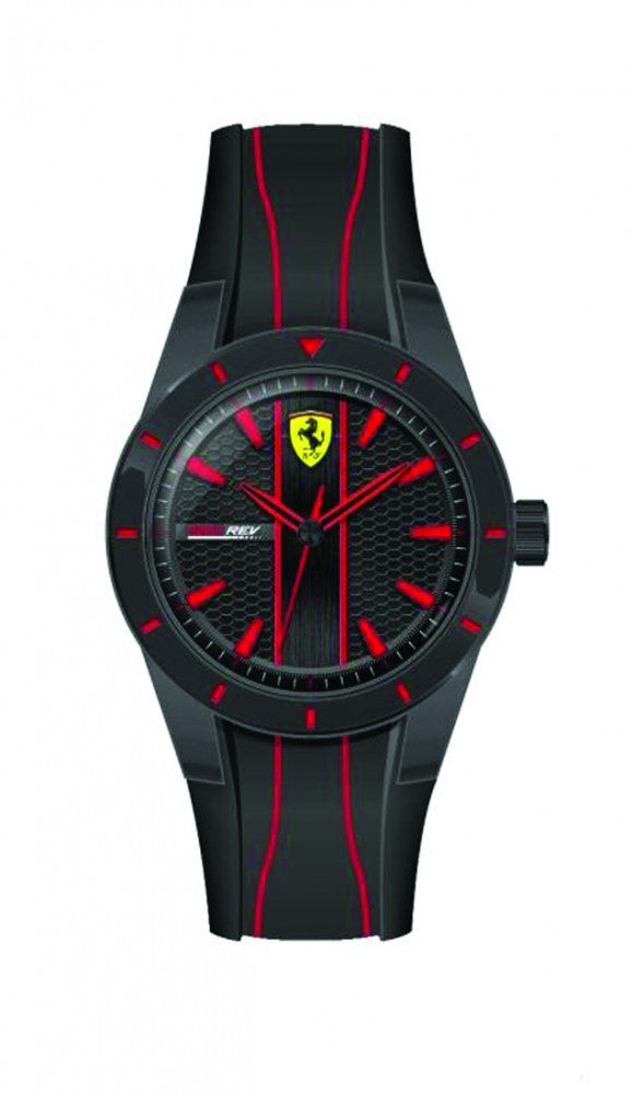 Ferrari hodinky, pánske Redrev Quartz, čierno-červené, 2019