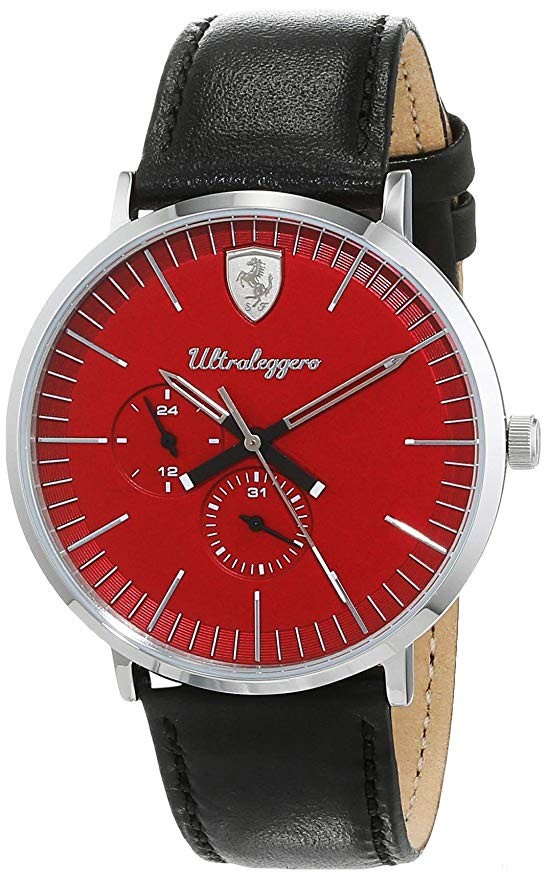 Ferrari hodinky, Ultraleggero multifunkčné pánske, čierno-červené, 2019
