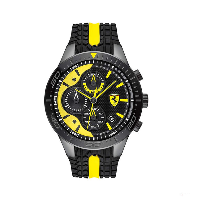 Ferrari Watch, Red Rev Evo Chrono Mens, 46 mm, Black, 2021 - FansBRANDS®