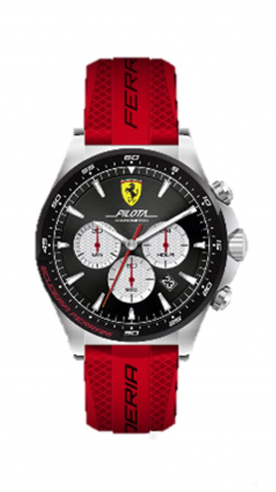 Ferrari Watch, Pilota Chrono Pánske, čierno-červené, 2019