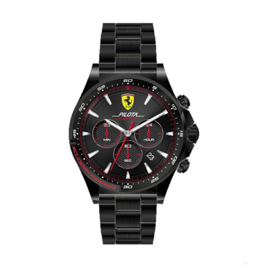 Ferrari Watch, Pilota Chrono Mens, Black-Gold, 2019
