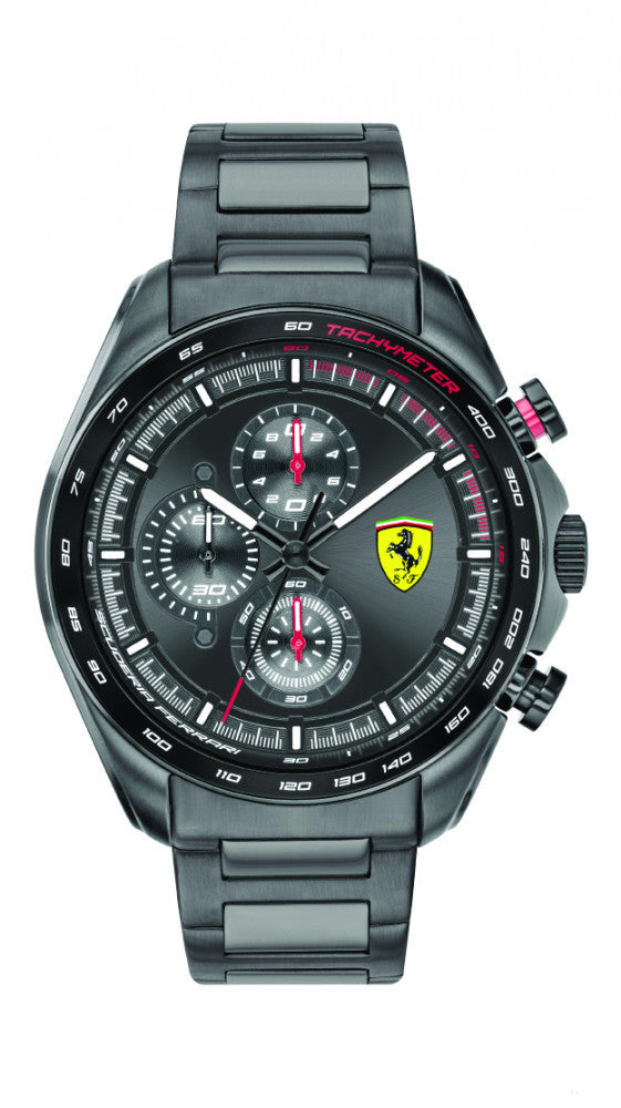 Ferrari hodinky, Speedracer Chrono SS pánske, 44 mm, sivá, 2020 - FansBRANDS®