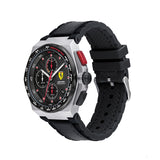 Scuderia Ferrari Watch Aspire, Chrono Bracelet Stainless Steel, Black Silicon Strap, 44Mm - FansBRANDS®