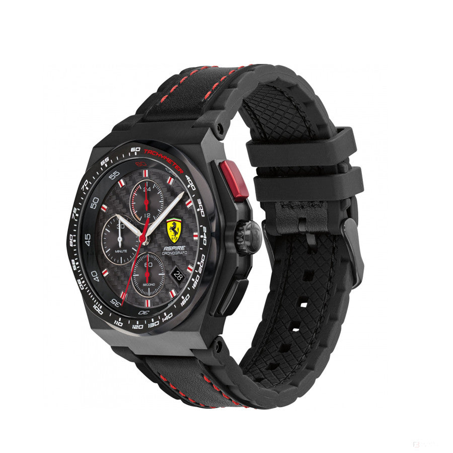 Scuderia Ferrari Watch Aspire, Chrono Bracelet Black Stainless Steel, 44Mm - FansBRANDS®