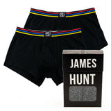 Spodná bielizeň James Hunt, boxerky s prilbou – dvojité balenie, čierna, 2021