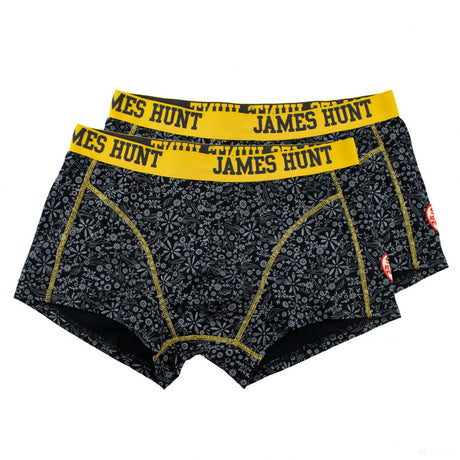 Spodná bielizeň James Hunt, Boxerky zo sedemdesiatych rokov – dvojité balenie, čierna, 2021 - FansBRANDS®