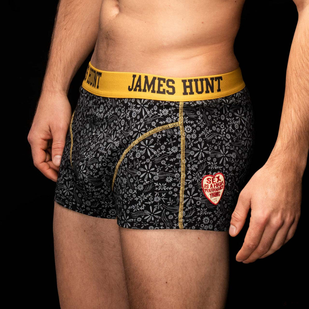 Spodná bielizeň James Hunt, Boxerky zo sedemdesiatych rokov – dvojité balenie, čierna, 2021 - FansBRANDS®