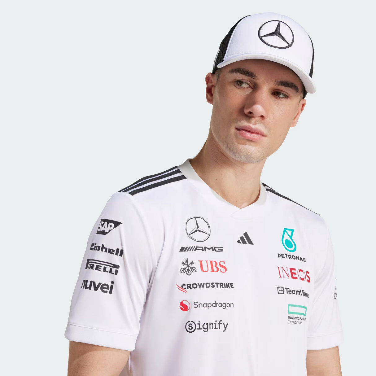 Mercedes šiltovka, trucker, veľké logo, biela/čierna 🔥