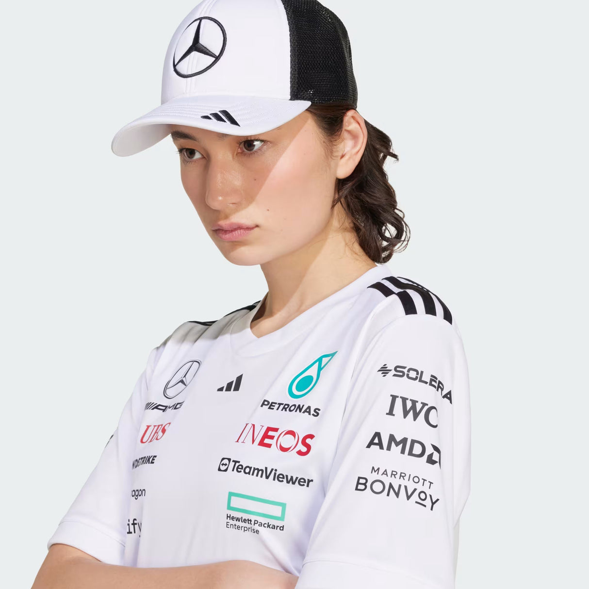 Mercedes šiltovka, trucker, veľké logo, biela/čierna 🔥