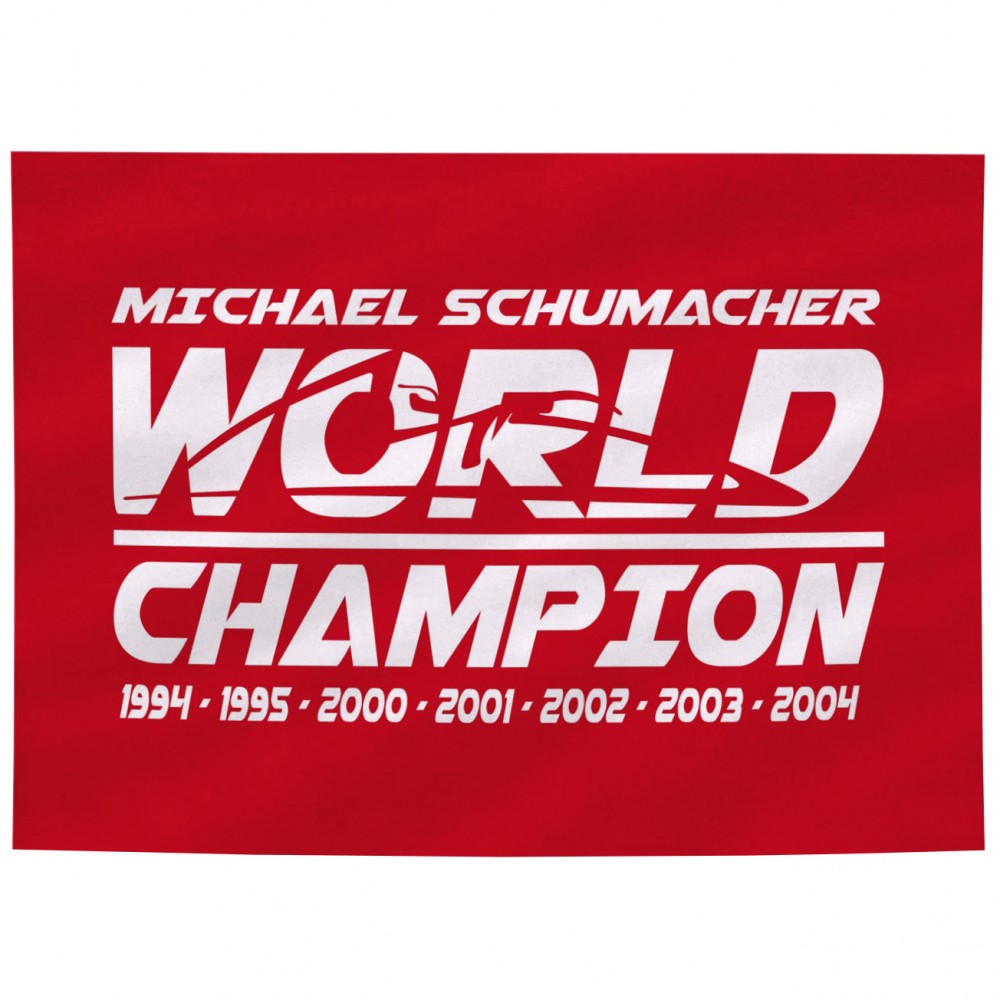Vlajka Michaela Schumachera, vlajka majstra sveta, červená, 2018