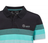 Mercedes T-shirt with collar, striped, multicolor, 2020