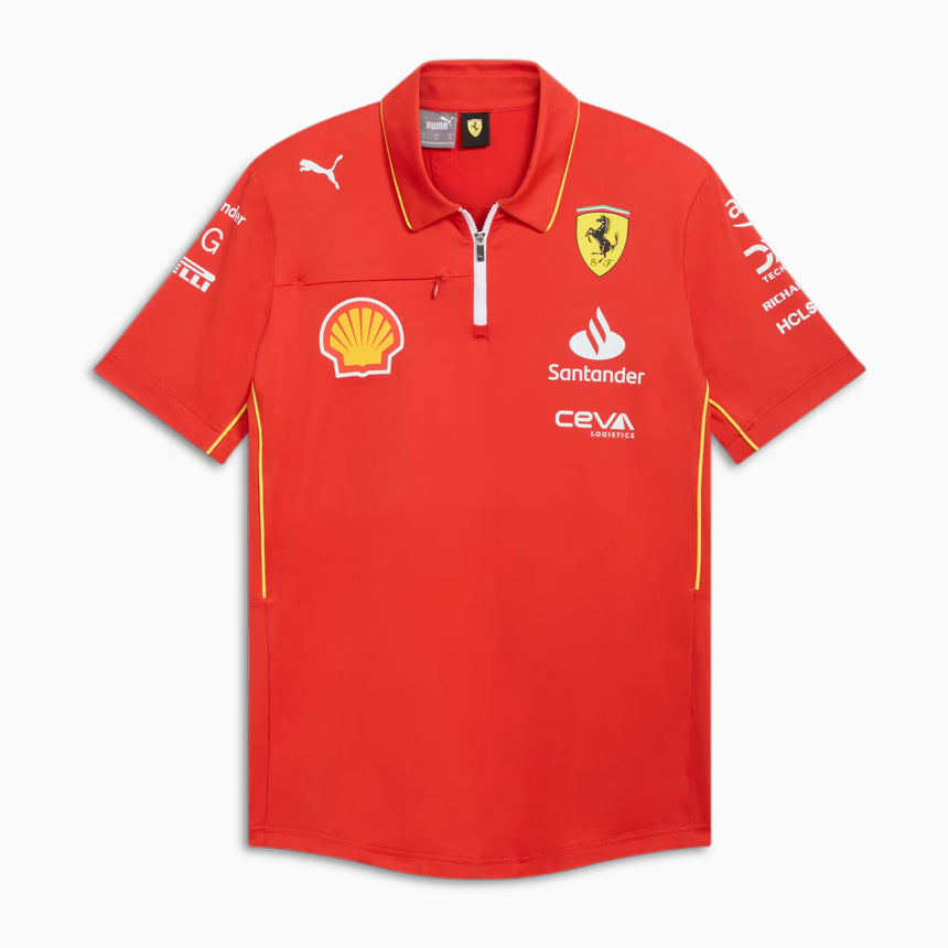 Ferrari tričko s golierom, Puma, tímové, pro, červená, 2024