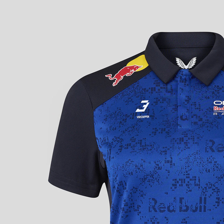Red Bull polo tričko, tímový, Max Verstappen, dámske, modré