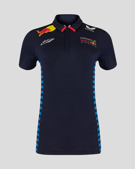 Red Bull tričko s golierom, Castore, Max Verstappen, Dámske, modrá, 2024 - FansBRANDS®