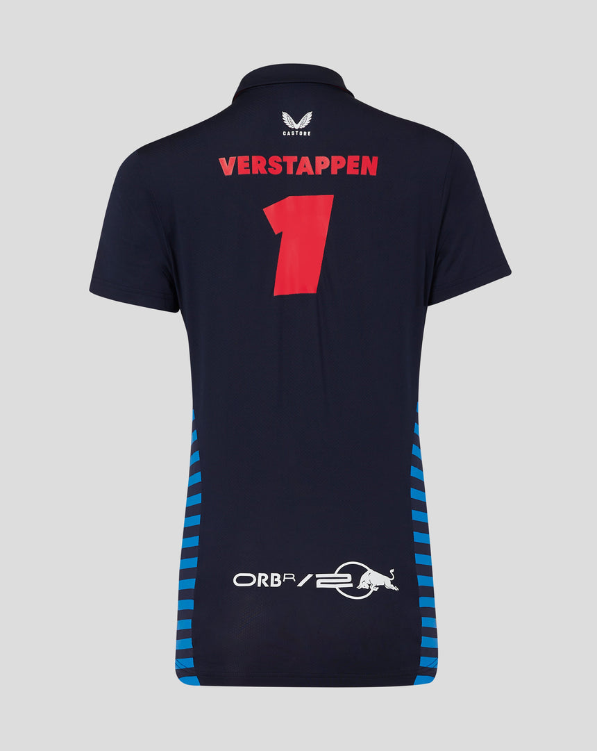 Red Bull tričko s golierom, Castore, Max Verstappen, Dámske, modrá, 2024 - FansBRANDS®