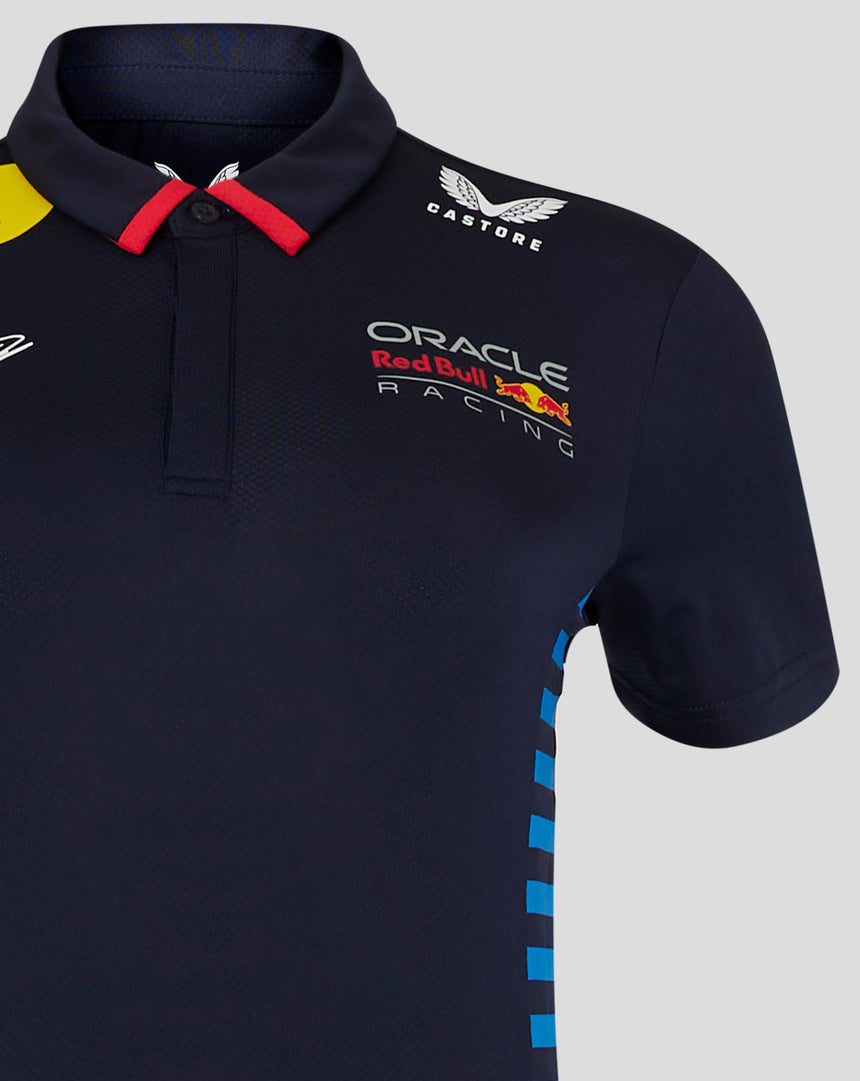 Red Bull tričko s golierom, Castore, Max Verstappen, Dámske, modrá, 2024 - FansBRANDS®