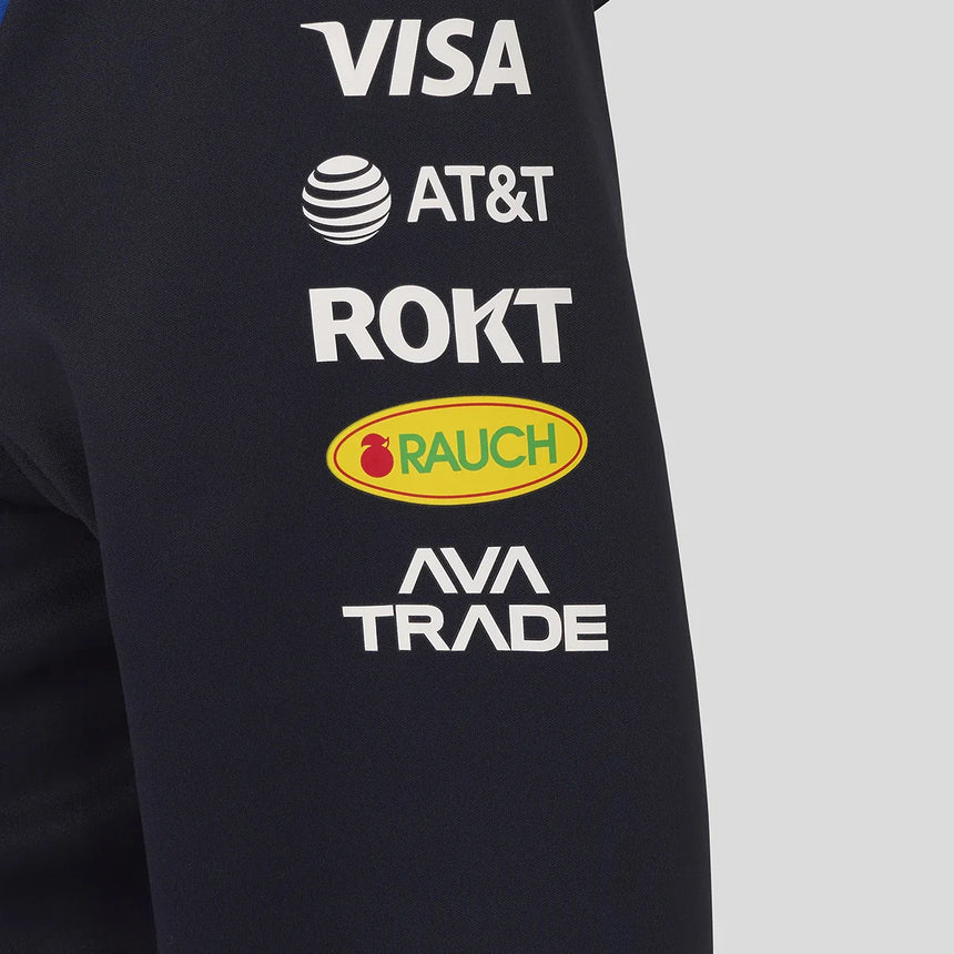 Red Bull tímová detská mikina s kapucňou na zips, modrá