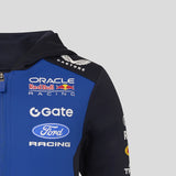 Red Bull tímová detská mikina s kapucňou na zips, modrá