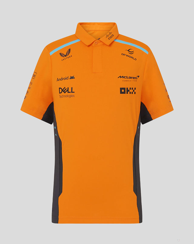 McLaren tričko s golierom, Castore, týmové, Detské, oranžová, 2024 - FansBRANDS®