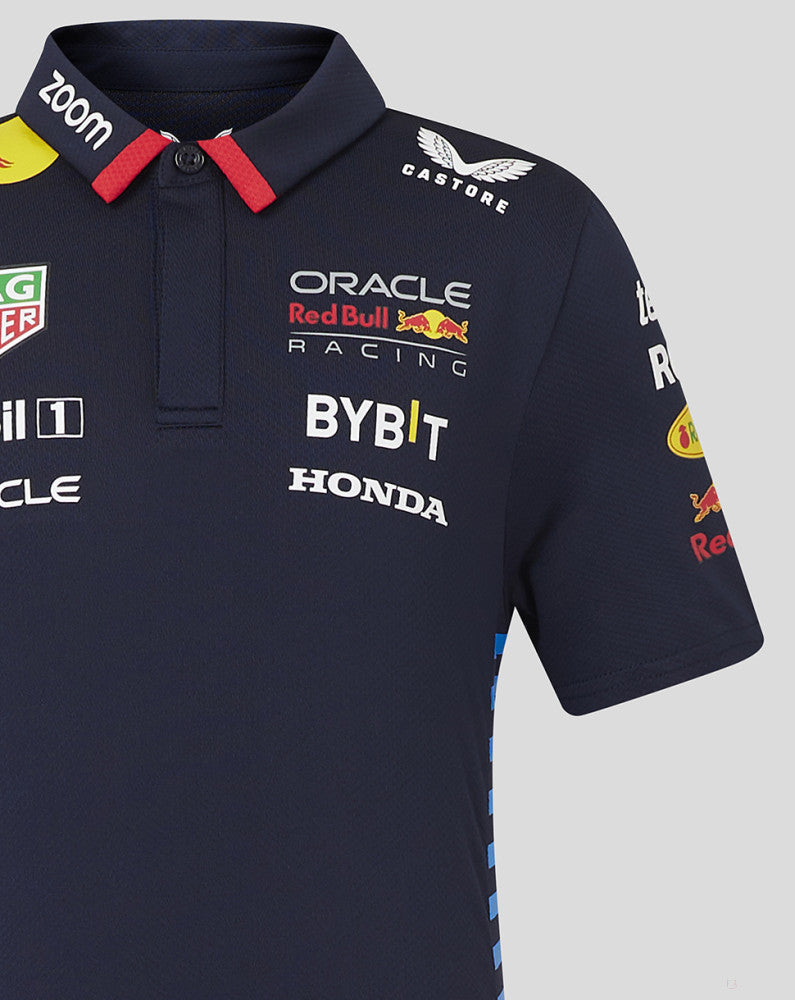 Red Bull tričko s golierom, Castore, týmové, Detské, modrá, 2024 - FansBRANDS®