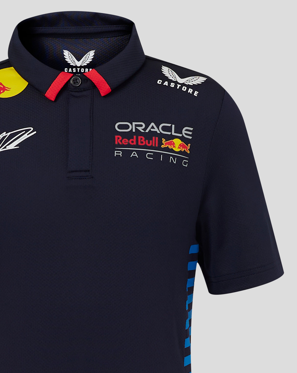 Red Bull tričko s golierom, Castore, Max Verstappen, Detské, modrá, 2024 - FansBRANDS®