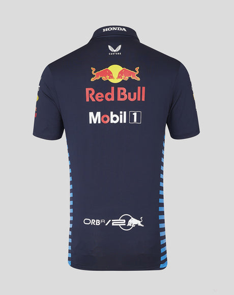 Red Bull tričko s golierom, Castore, týmové, modrá, 2024