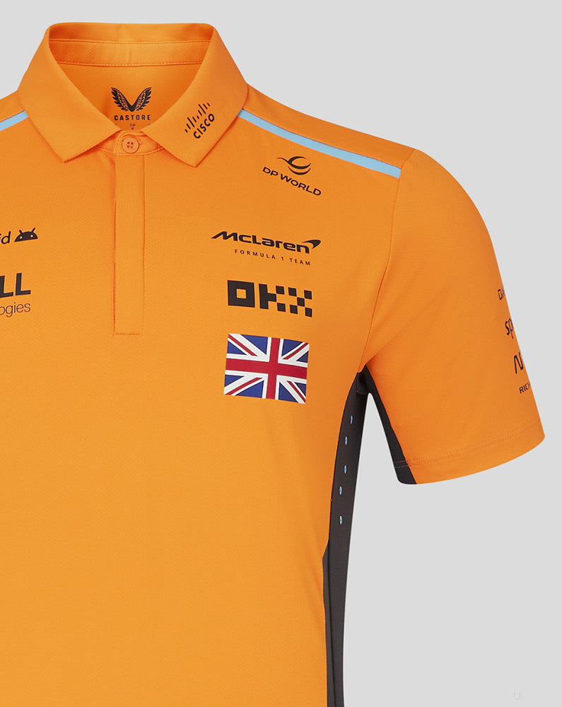 McLaren tričko s golierom, Castore, Lando Norris, oranžová - FansBRANDS®