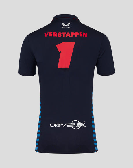 Red Bull tričko s golierom, Castore, Max Verstappen, modrá, 2024 - FansBRANDS®
