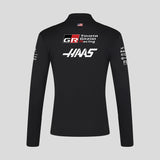 Haas F1 mikina s polozipsom, tím, čierna