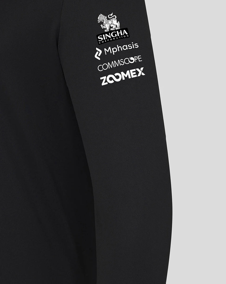 Haas F1 mikina s polozipsom, tím, čierna