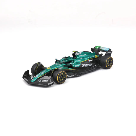 Aston Martin modelové autíčko, AMR25, bburago, #14 Fernando Alonso, zelené