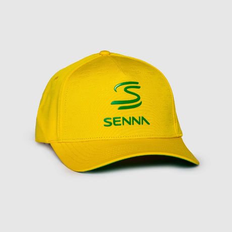 Ayrton Senna čiapka, debossed zakrivená, žltá